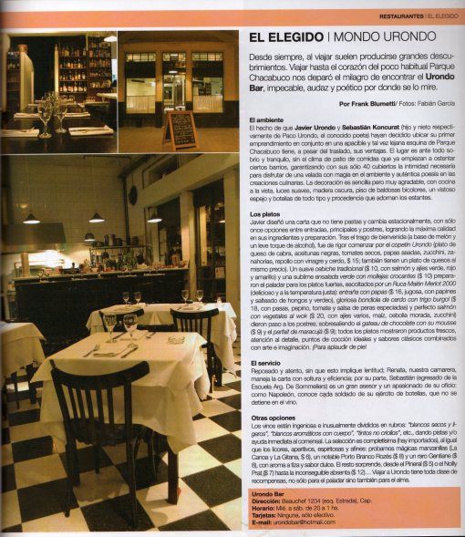 Revista Bacanal, octubre 2008